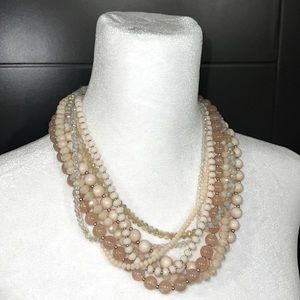 LOFT blush pink multi-strand necklace